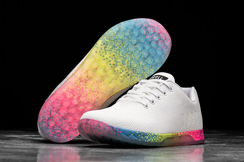 Men's Nobull Neon Glitch Trainers White | SG M2481Q